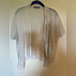 Laura Scott Cream Knit Cardigan Sweater